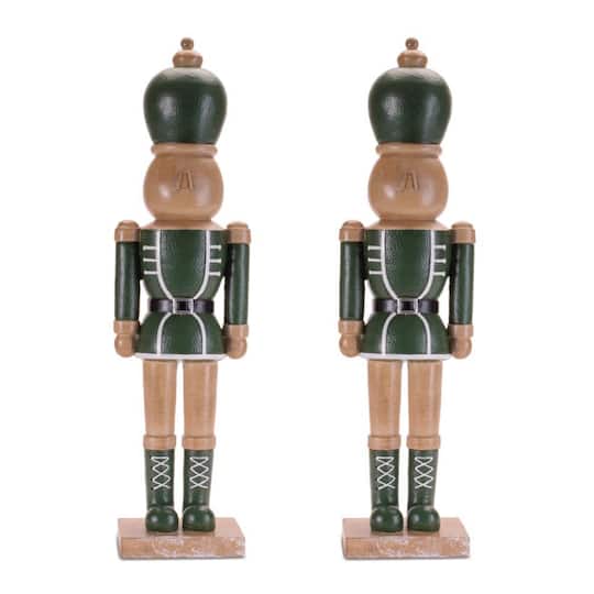 Melrose 15.75" Green Nutcracker Soldier Figurines, 2ct.